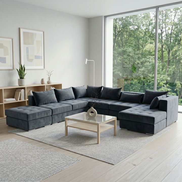Καναπές Plaza 300x340x200 - Τεράστια U-Shape Modular Σύνθεση | Custom Sofa